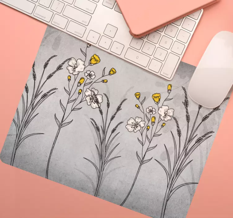 Original musmatta med blommotiv accent - Tenstickers
