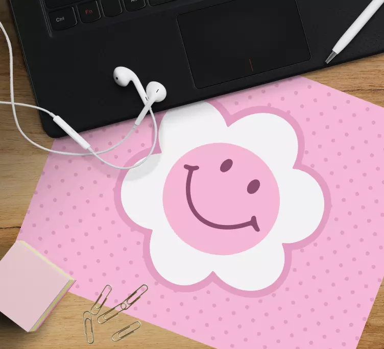 Original musmatta med smileyblommor mönster - Tenstickers