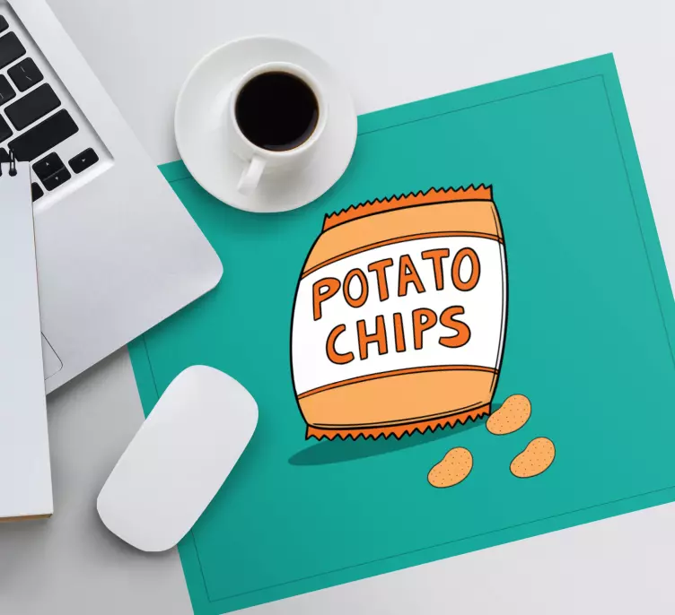 Original musmatta med snacksförpackningsillustration - Tenstickers