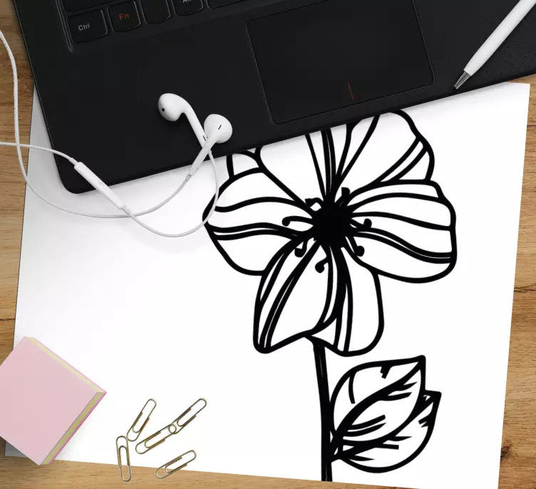 Original musmatta med stiliserad blommönster - Tenstickers