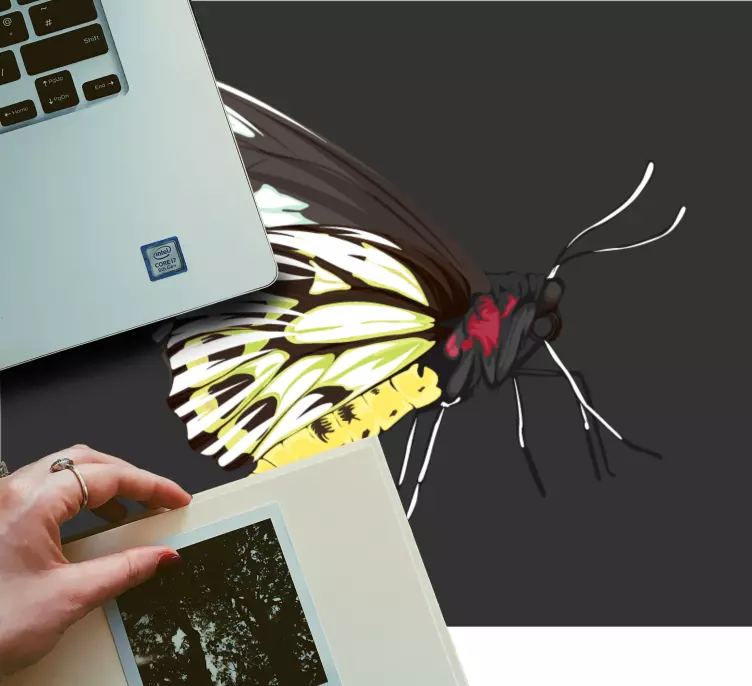 Original musmatta med stiliserad fjärilsillustration - Tenstickers