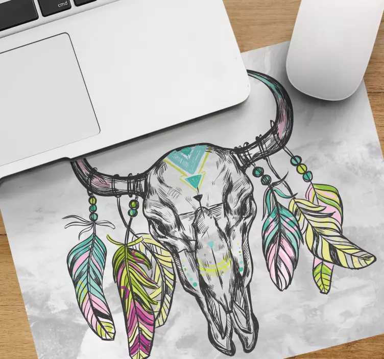 Original musmatta med stiliserat skallemotiv - Tenstickers