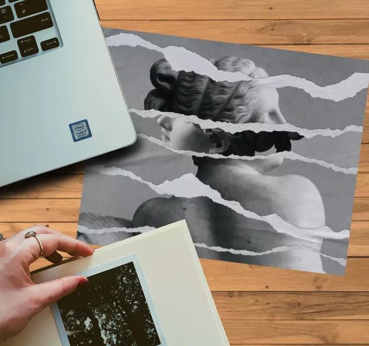 Original musmatta riven porträttkomposition - Tenstickers