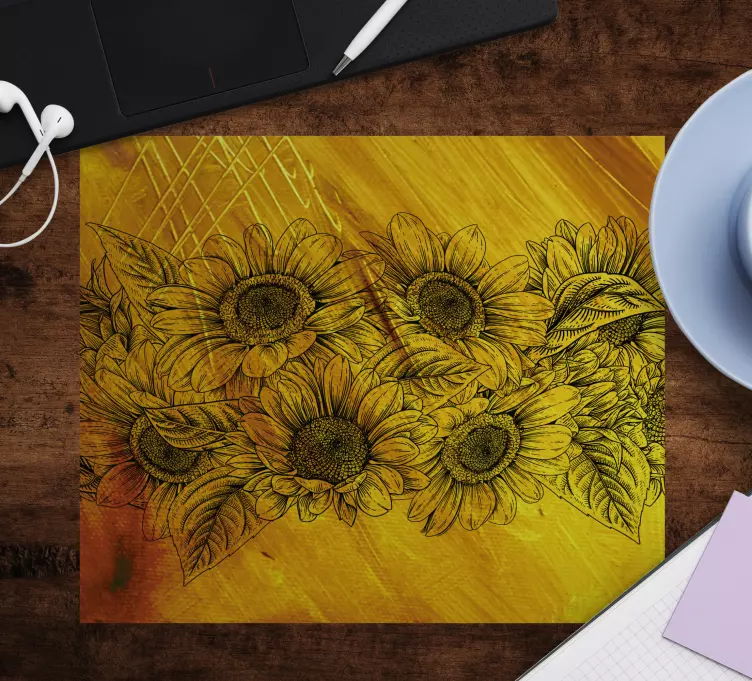 Original musmatta solrosblommigt mönster - Tenstickers