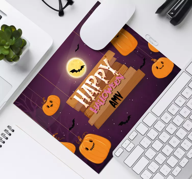Personlig glad halloween musmatta - Tenstickers
