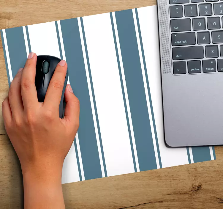 Randigt blåvitt motiv mönster och texturer musmatta - Tenstickers