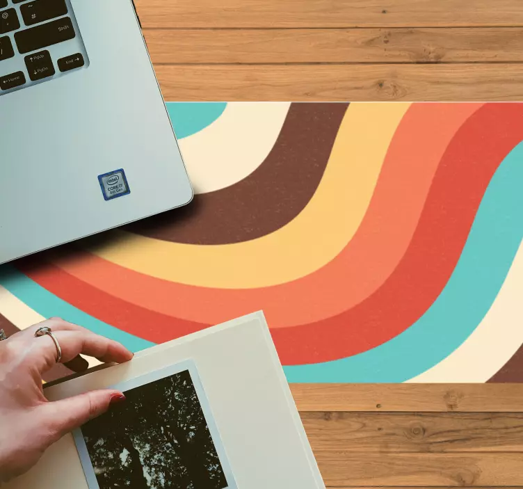 Retro flödande vågor mönster och texturer musmatta - Tenstickers