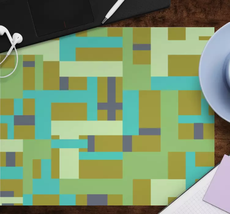 Rektangelmönster grön original musmatta - Tenstickers