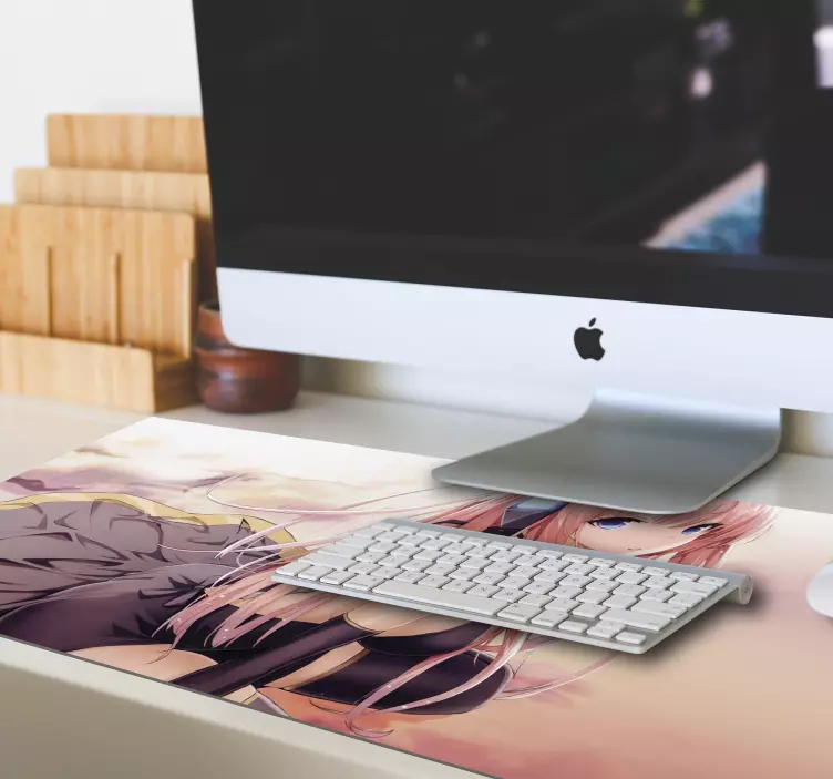 Sexi flicka med rosa hår anime musmatta - Tenstickers