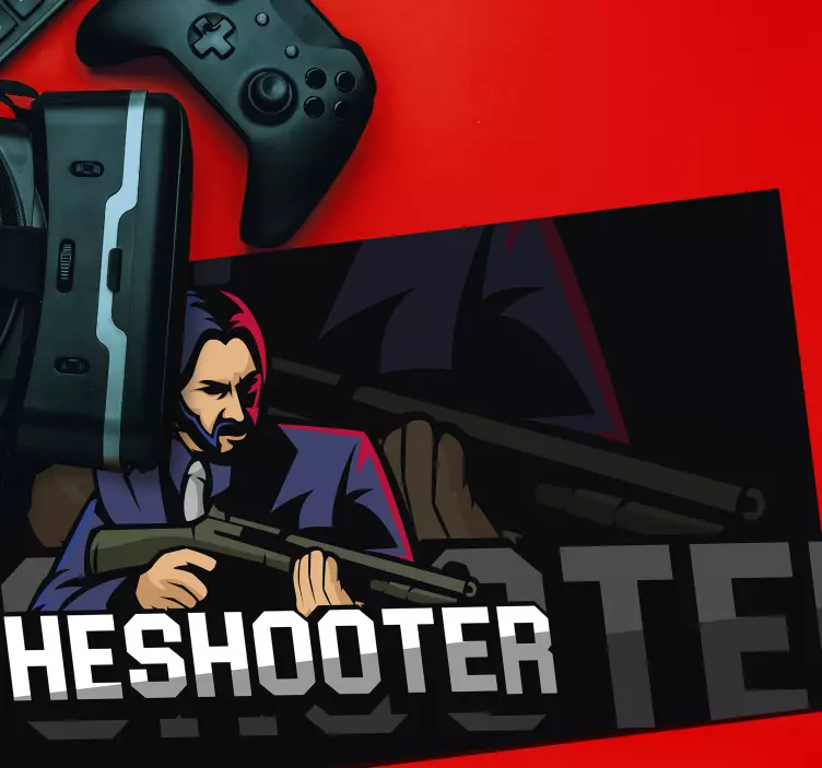 Shooter gaming vinylmusmatta - Tenstickers