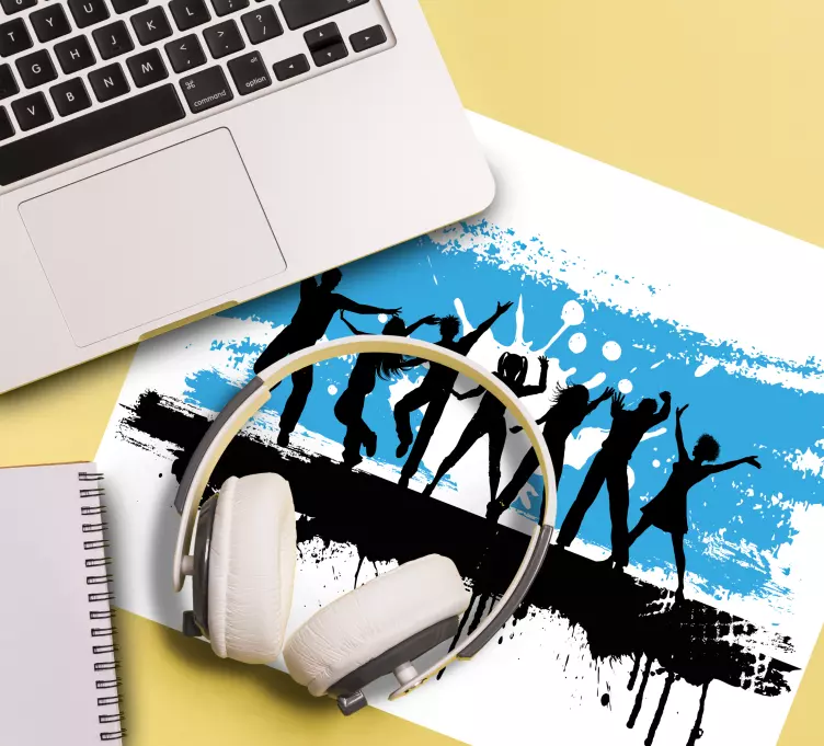 Silhuett av firande scen original musmatta - Tenstickers