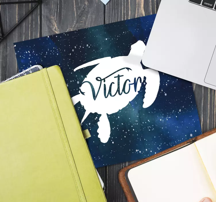 Sköldpadda med galaxmönster och namn musmatta - Tenstickers