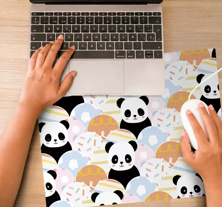 Söt panda mönster anime musmatta - Tenstickers