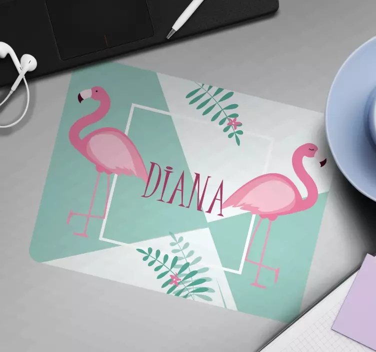 Gulliga flamingos och lämnar personlig musmatta - Tenstickers