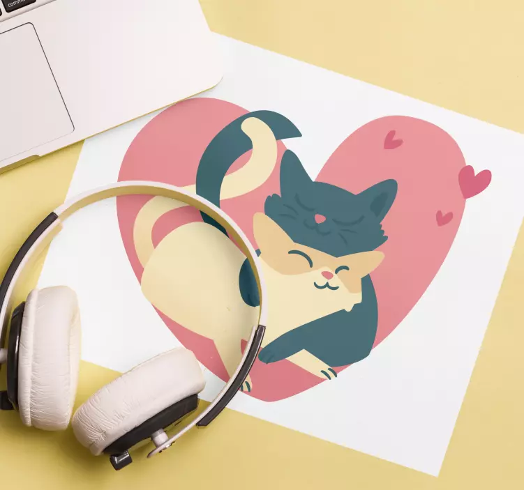 Söta katter i kärlek original musmatta - Tenstickers