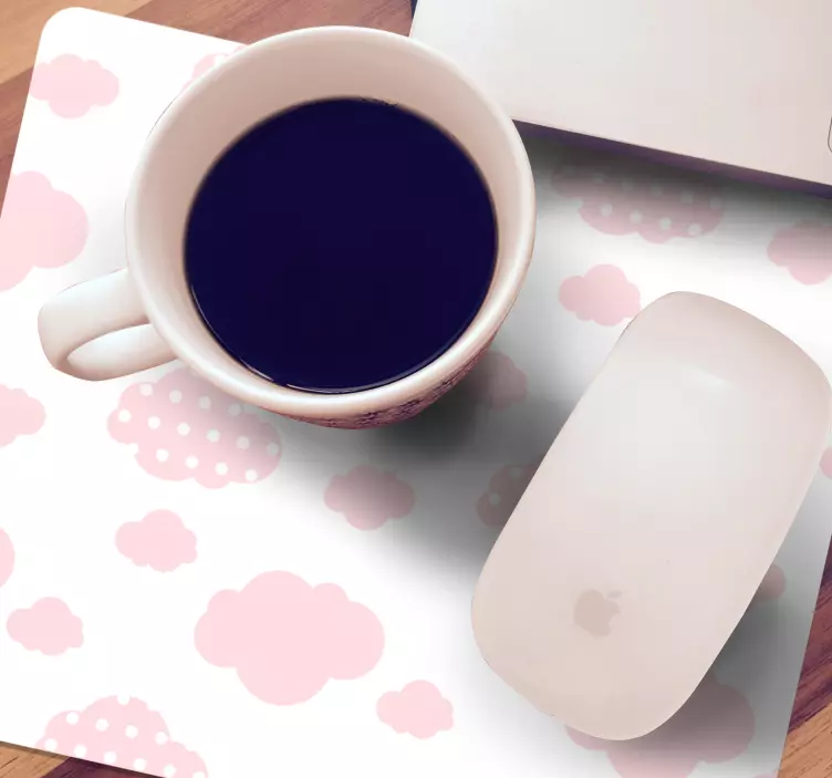 Söta rosa moln musmatta mönster - Tenstickers