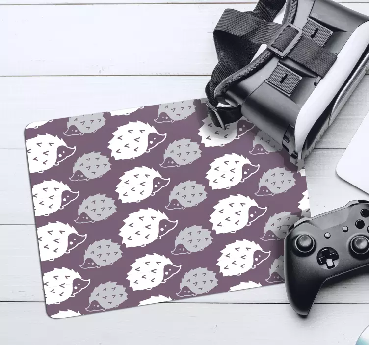 Sött igelkottsmotiv mönster och texturer musmatta - Tenstickers