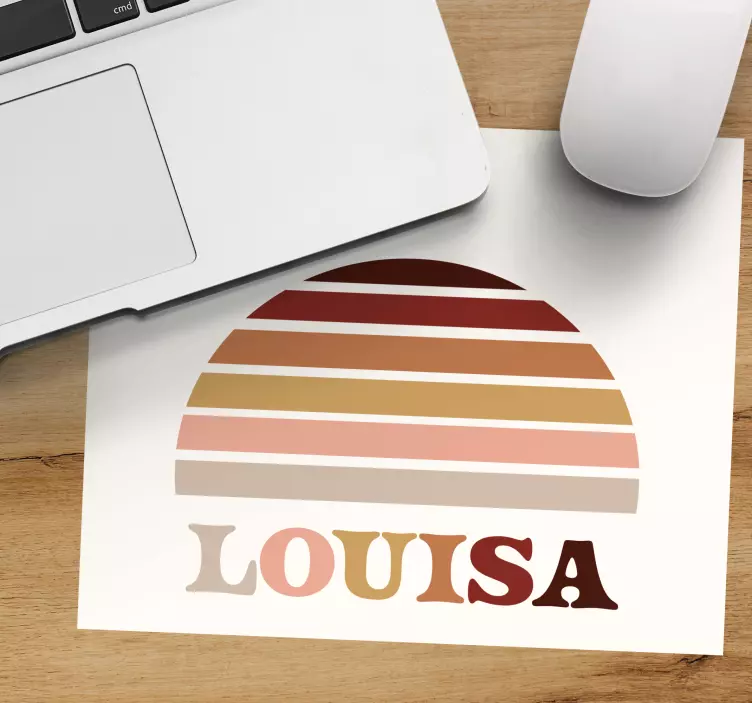Stiliga cirkulära ränder musmatta med namn - Tenstickers