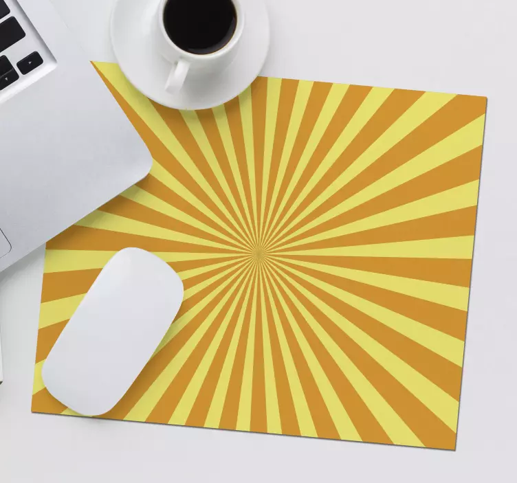 Strålande gula ränder mönster och texturer musmatta - Tenstickers