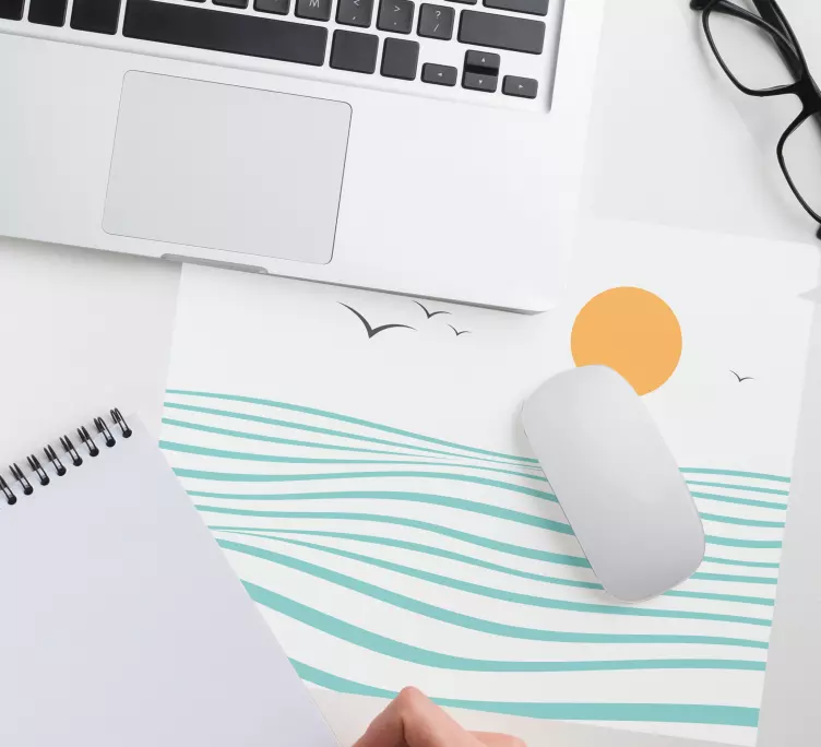 Sunny beach waves mönster och texturer musmatta - Tenstickers