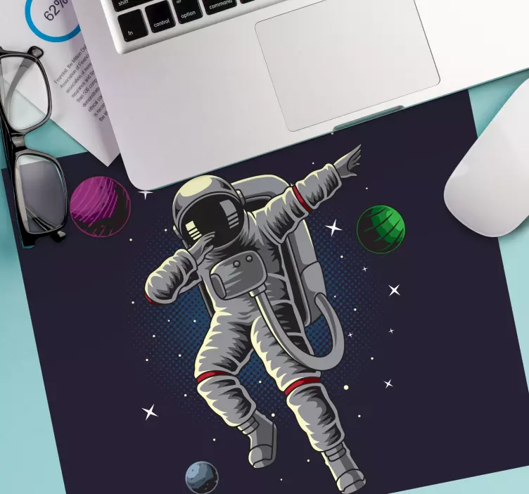 Dab astronaut design original mus-vinylmatta - Tenstickers