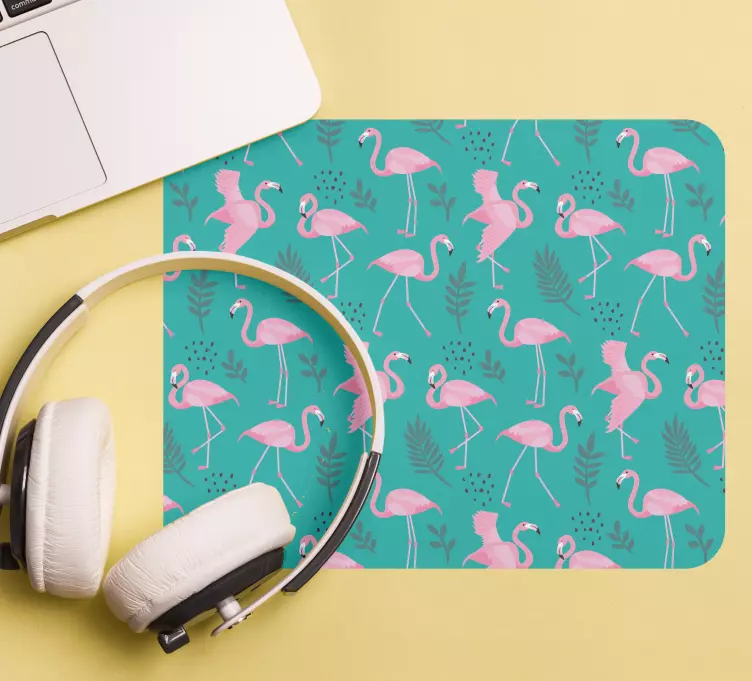 Tropisk flamingotryck mönster och texturer musmatta - Tenstickers