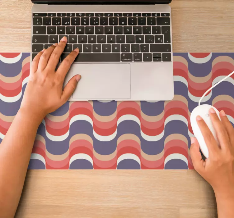 Vågig färgglad motiv mönster och texturer musmatta - Tenstickers