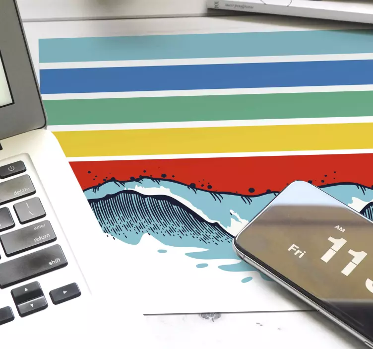 Vågor och ränder mönster och texturer musmatta - Tenstickers