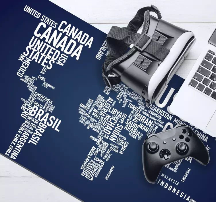 Världskarta länder världskarta musmatta - Tenstickers