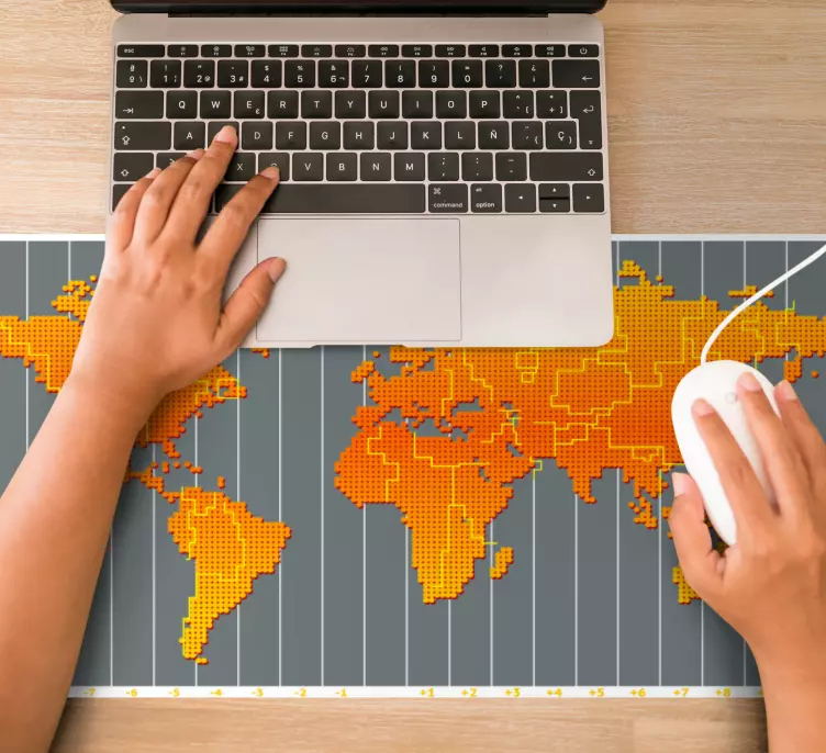 Världskarta tidszon världskarta musmatta - Tenstickers