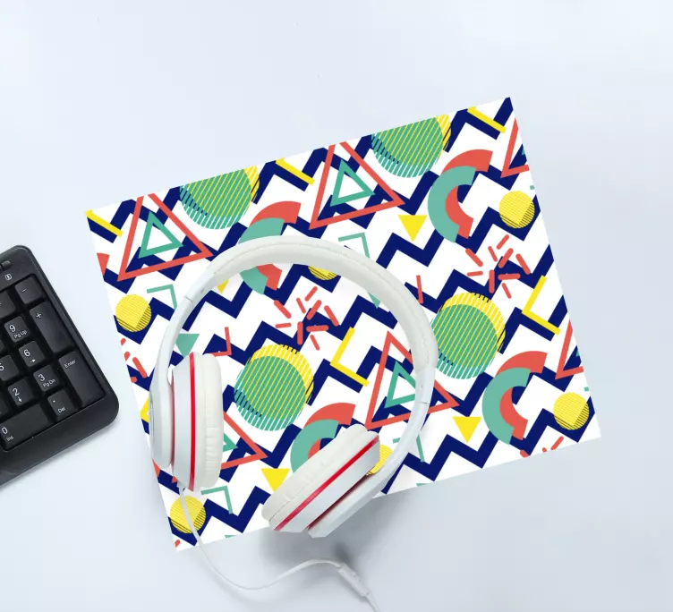 Vibranta geometriska former mönster och texturer musmatta - Tenstickers