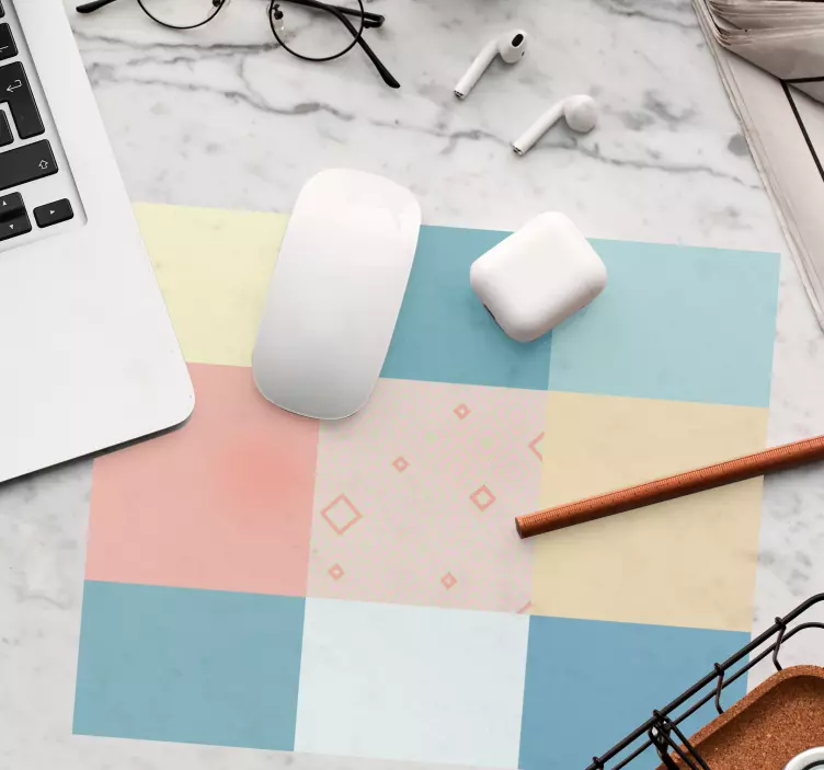 Vibrerande geometriska rutor mönster och texturer musmatta - Tenstickers