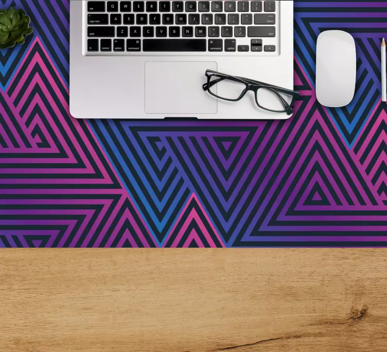 Vibrerande triangulära linjer mönster och texturer musmatta - Tenstickers