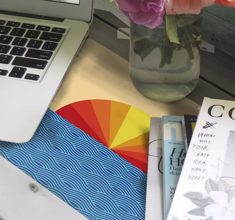 Vintage solnedgång landskap 70-talet sol musmatta - Tenstickers