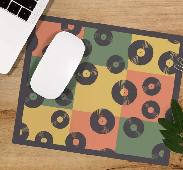 Vinylskivemönster och texturer musmatta - Tenstickers