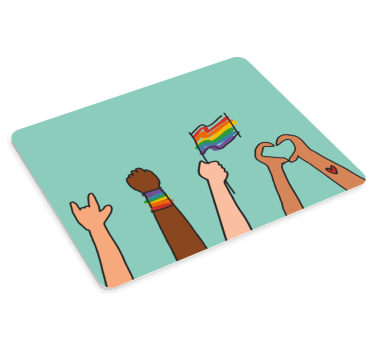 Färgglada enhet händer original musmatta - Tenstickers