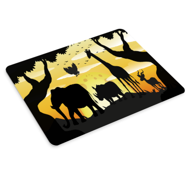 Original musmatta savannens silhuett scen - Tenstickers