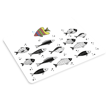 Räknare flöde fiskmus matta - Tenstickers
