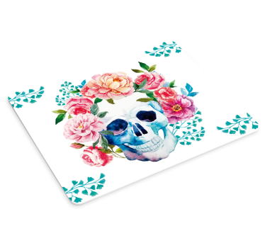 Original musmatta med blommönster av skalle - Tenstickers