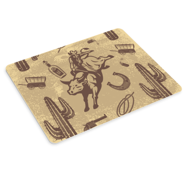 Original musmatta cowboy som rider tjur - Tenstickers