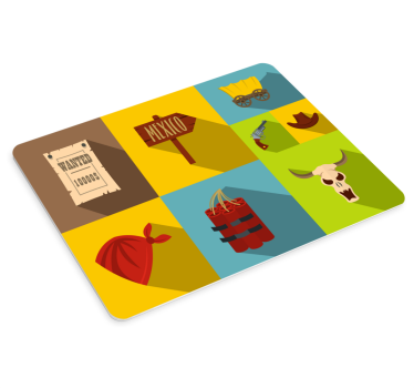 Original musmatta med cowboytemat ikoner - Tenstickers