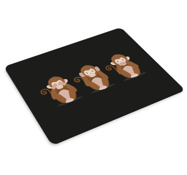 Tre apor emoji original musmatta - Tenstickers