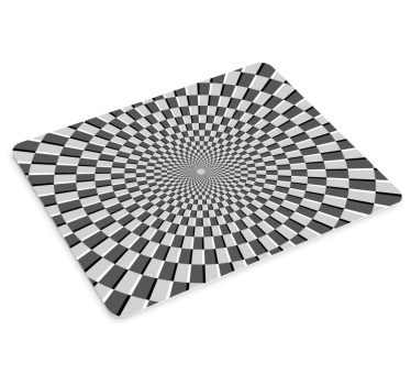 Spiral svartvitt originalmusmatta - Tenstickers