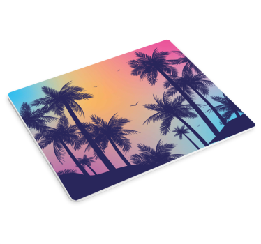 Palmer färgrik himmel originalmusmatta - Tenstickers