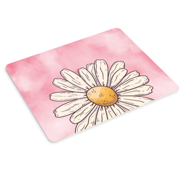 Vit blomma rosa bakgrund original musmatta - Tenstickers