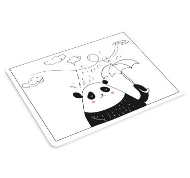 Original musmatta lekfull panda med paraply - Tenstickers