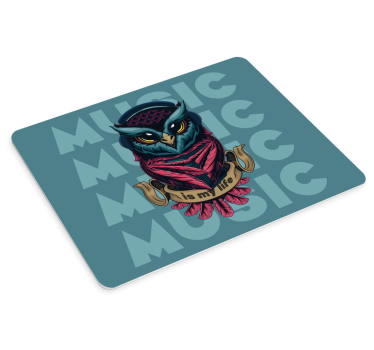 Original musmatta uggla med hörlurar - Tenstickers