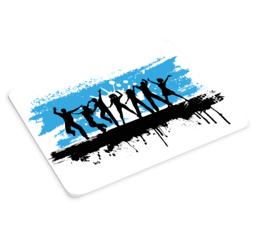 Silhuett av firande scen original musmatta - Tenstickers