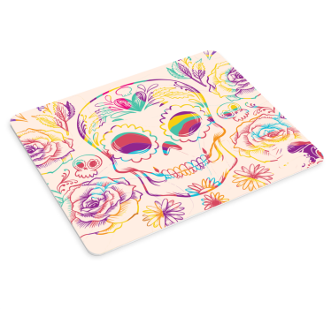Original musmatta färgglad blommig dödskalle - Tenstickers