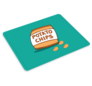Original musmatta med snacksförpackningsillustration - Tenstickers